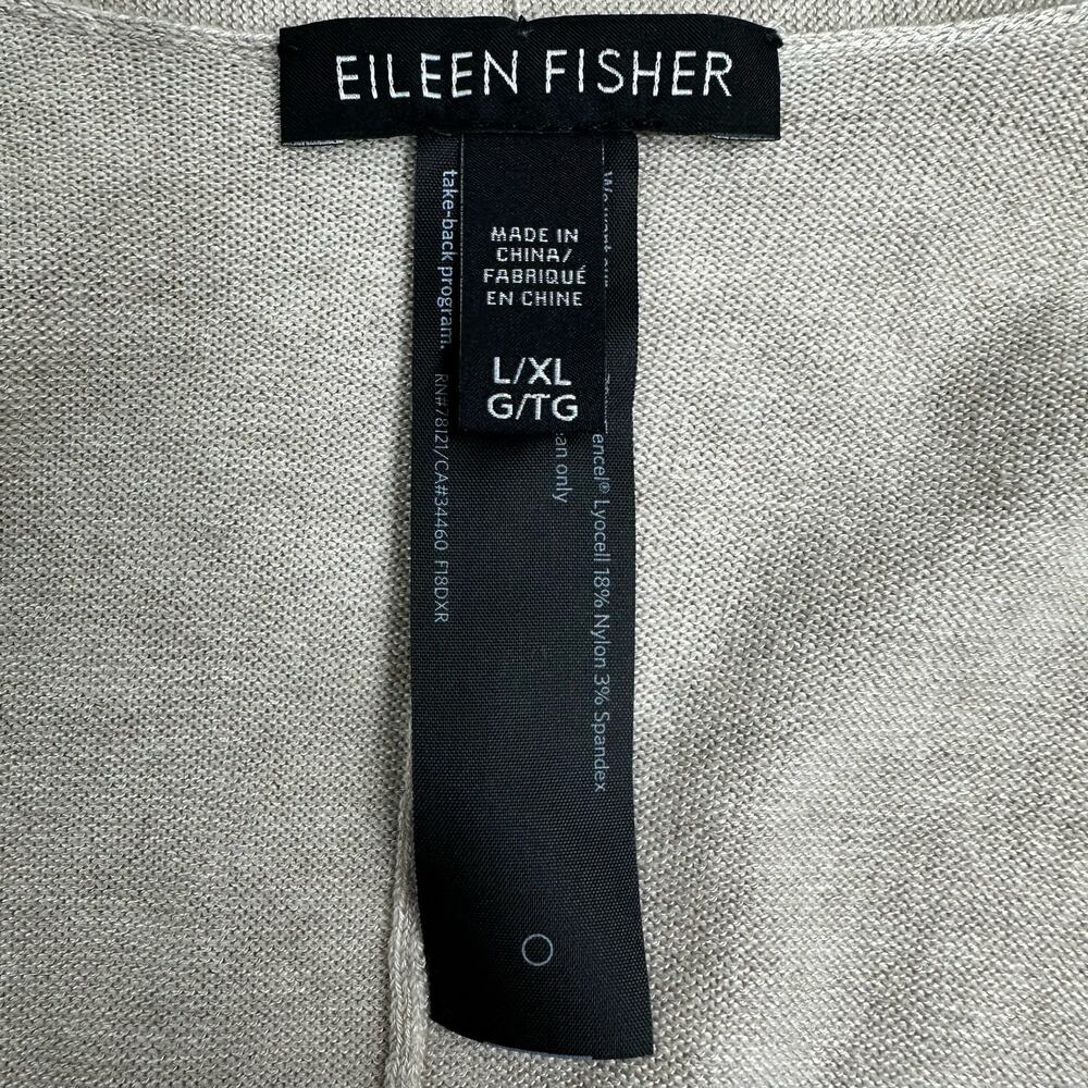 Eileen Fisher Open Cardigan Size Large/X-Large Beige Batwing  Lagenlook Oversize - Picture 8 of 11